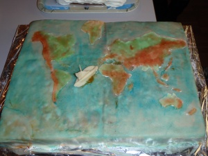 Weltkartenkuchen