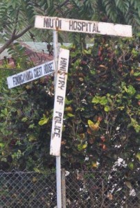 Bezeichnendes Hinweisschild