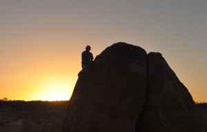 Sonnenuntergang bei den Devil Pebbles